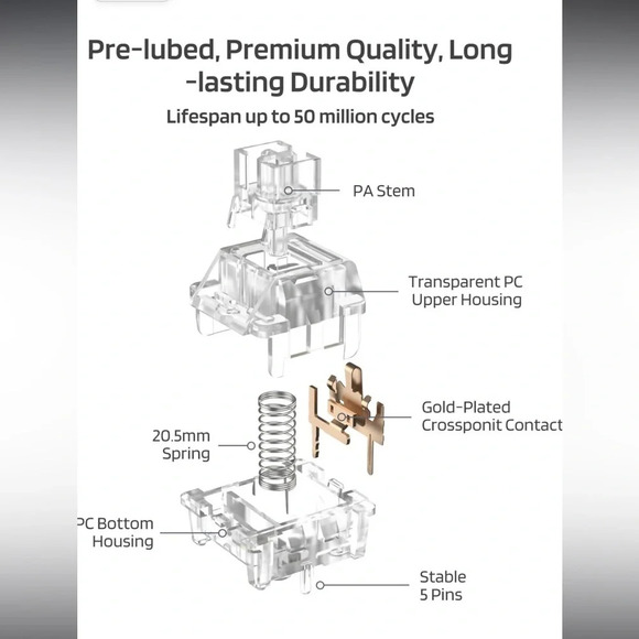 NWT 70pcs Tactile Switches for DIY Mechanical Keyboard - Picture 5 of 9